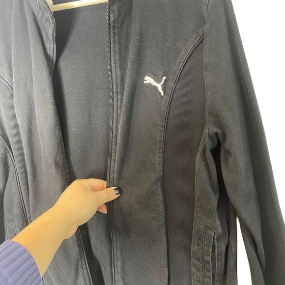 Puma Men’s Mock Neck Full Zip Sweatshirt with Elastic Panels and Pockets Black - Picture 3 of 11